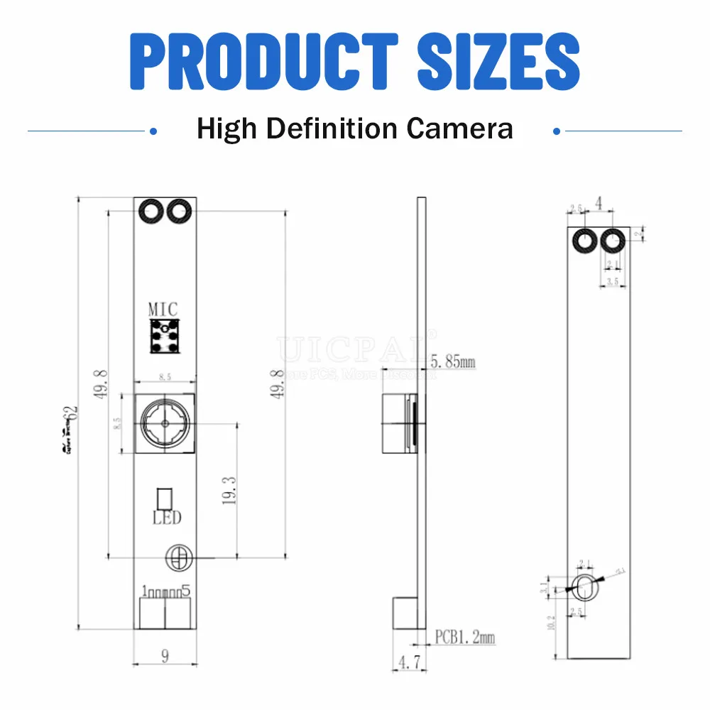 OV5648 USB Camera Module 68 120 Degrees Auto Focus with Flash Light and Microphone HD 5MP for Win Android IOS Linx