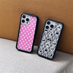 Funda Wildflower cute Polka Dot Love plaid phone case iPhone13 Pro Max 15 pro 14 plus 16promax 12 WF acrylic stylish back cover