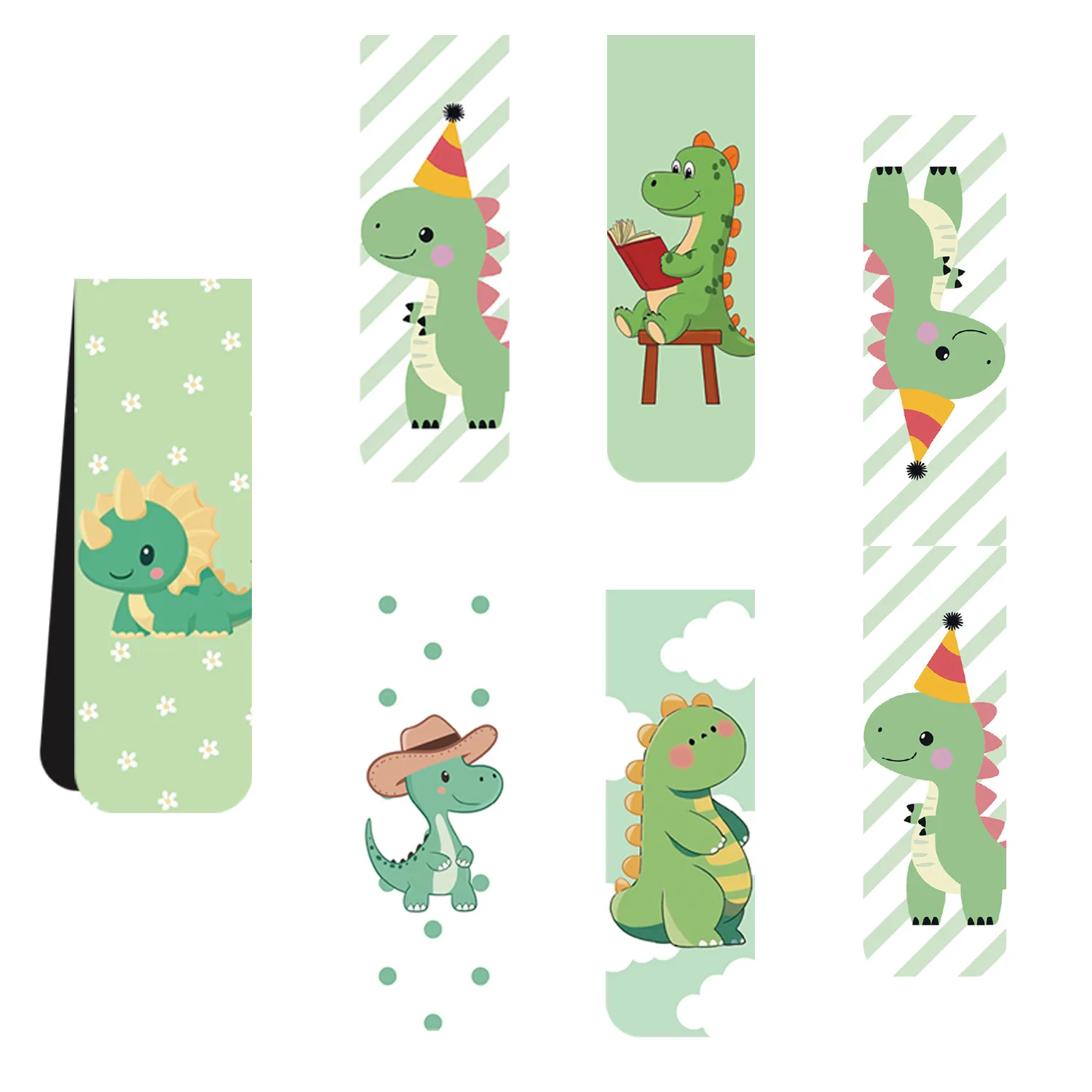 5Pcs/Set Cute Cartoon Dinosaur Magnetic Bookmarks, Kawaii Animal Book Marks for Kids Stationery Gifts for Students Boys & Girls