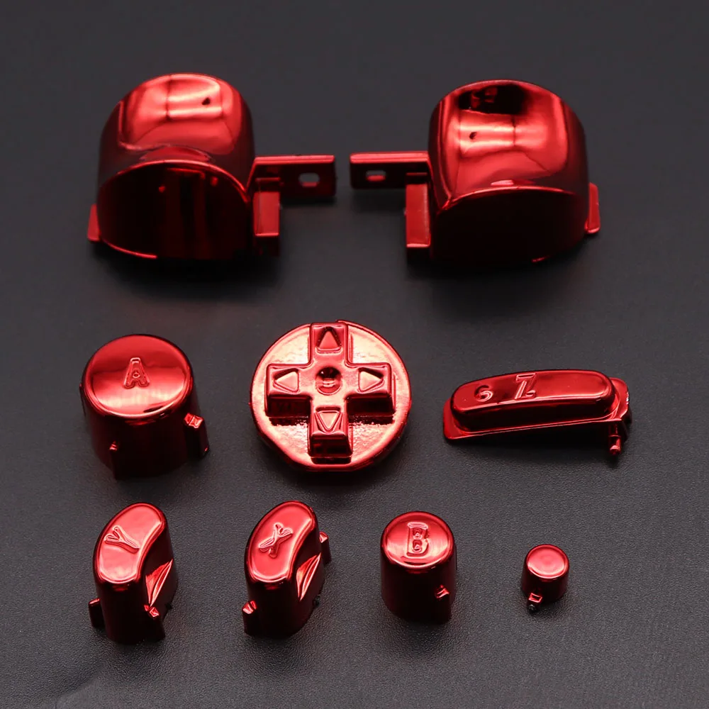 Full Set Chrome Buttons For Gamecube NGC Controller ABXY Z D-Pad L R Trigger Button Mod Kit