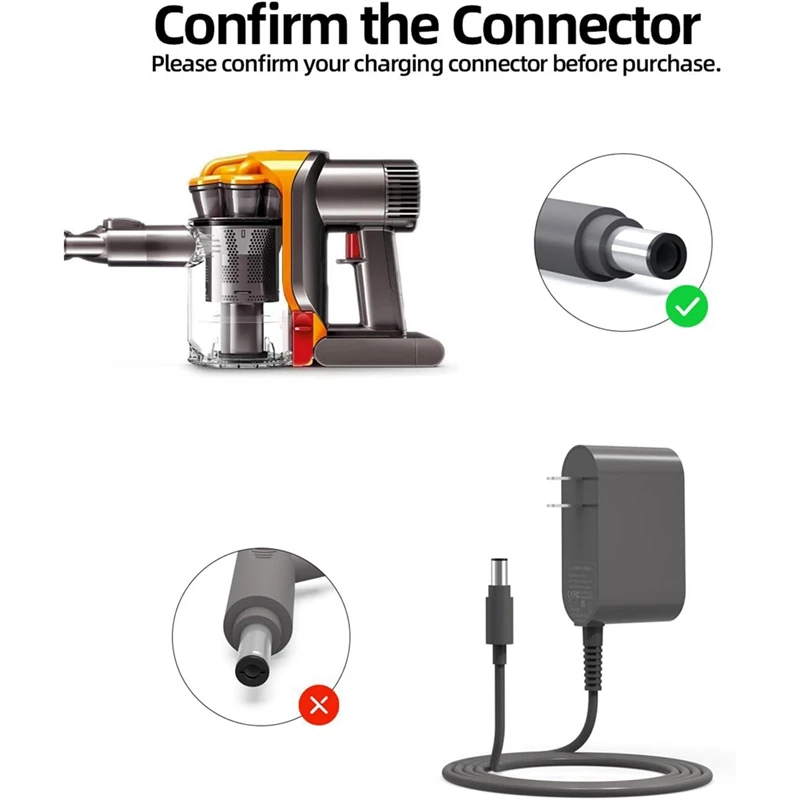 AC66 24V/17V Charger Fit for Dyson DC44 DC35 DC34 DC31 DC30 DC56 DC45 Vacuum Cleaner Power Charging Adapter Cord US Plug