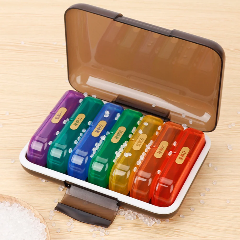 

7 Days Weekly Pill Organizer Portable Medicine Case Travel Storage Multi-Grid Dispenser Small Holder Household Medicine
