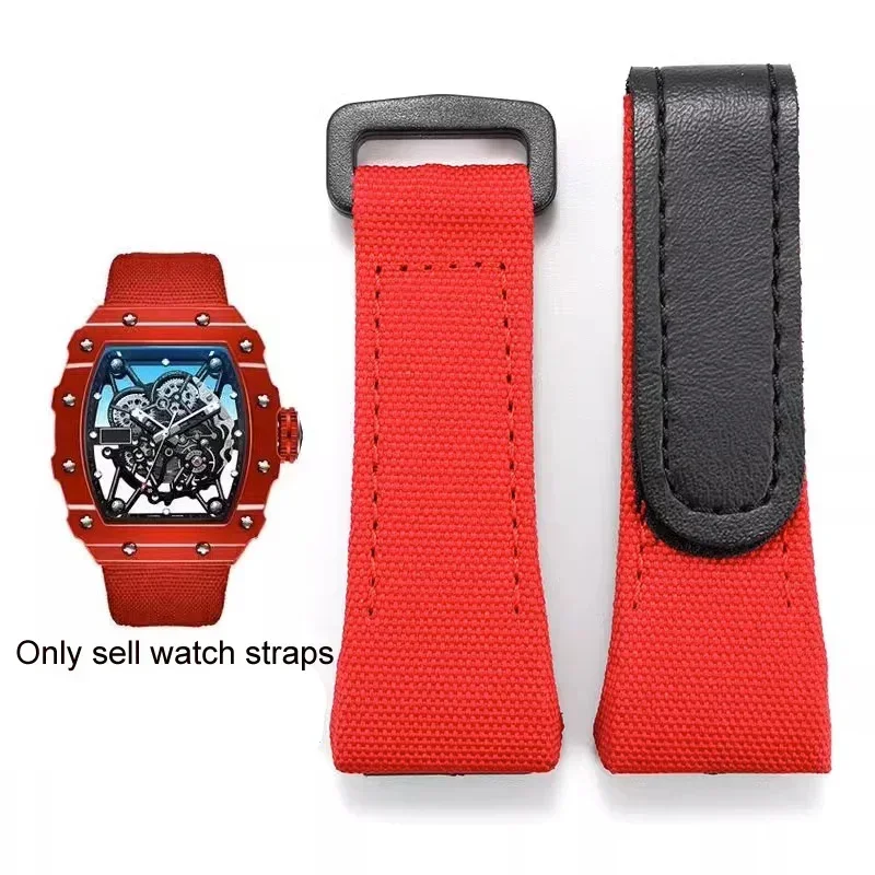 Nuovo cinturino in tela di alta qualità per Richard Mille RM011 RM53 RM50 serie cinturino per orologio da uomo stile vite 25mm