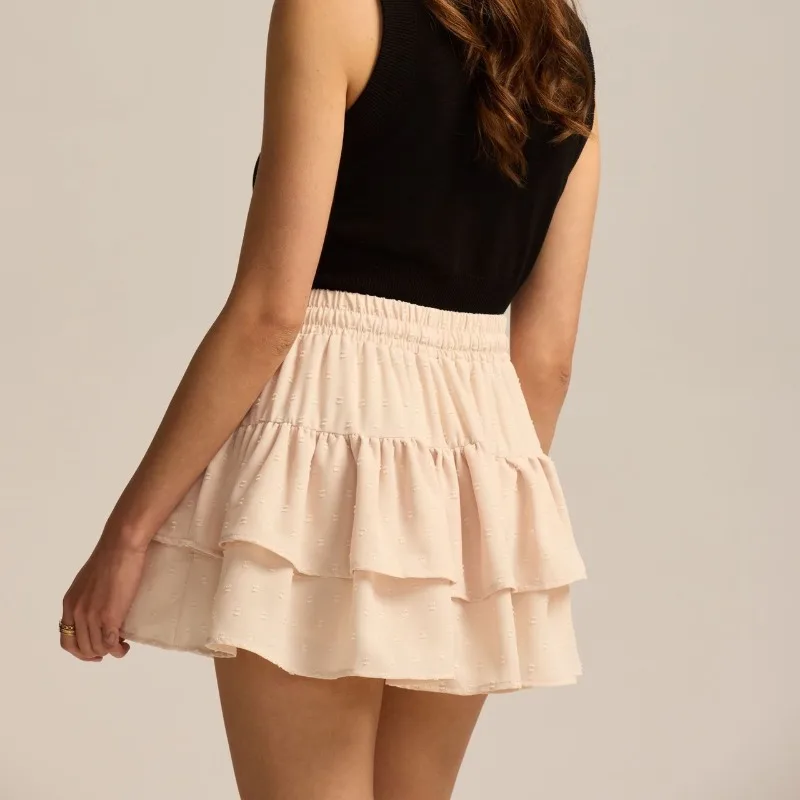 Skort กีฬาพร้อมสายรัดเอวสูงกระโปรงออกกําลังกายกันลื่นระบายอากาศแห้งเร็วกระโปรงเทนนิสสําหรับผู้หญิง