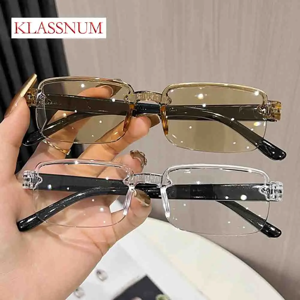 

KLASSNUM HD Intelligent Zoom Presbyopic Glasses Comfortable Anti Blue Light Crystal Reading Glass Ultra Light Daily Reading Work