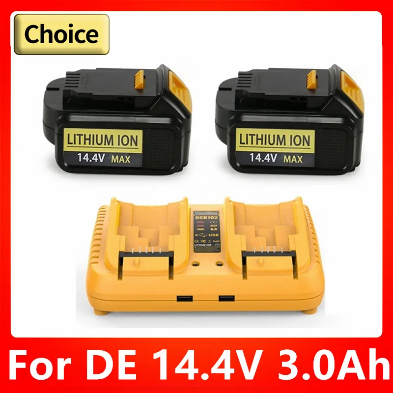 

New Upgrade For DE 14.4V 3000mAh Li-Ion Power Tool Replacement Battery For DE DCB140 DCB141-XJ DCB145 DCD735L2 DCB142