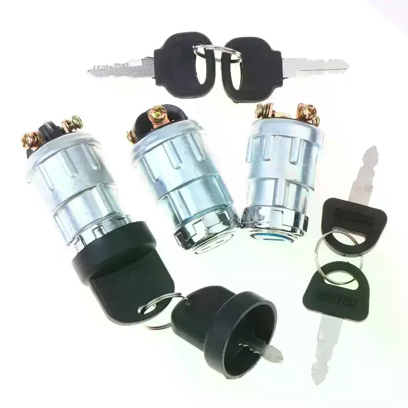 3/4 Position Motorcycle Ignition Switch with Key Waterproof Durable Starter Lock Security System for Scooter Use