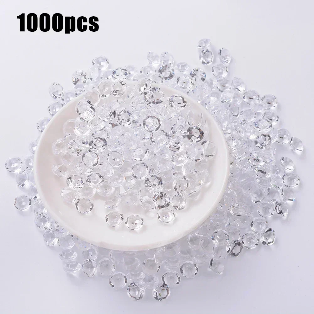 1000pcs Mixed Transparent Acrylic Gems Ice Grains Artificial Diamond Ice Cubes Vase Fillers Wedding Party Decorations 3-