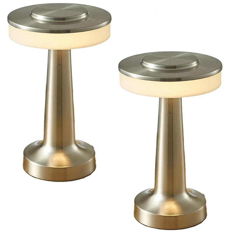 

ABUP-2X Touch LED Rechargeable Table Lamp Dining Table Bar Table Lamp Outdoor Small Night Lamp Decorative Table Lamp,Silver