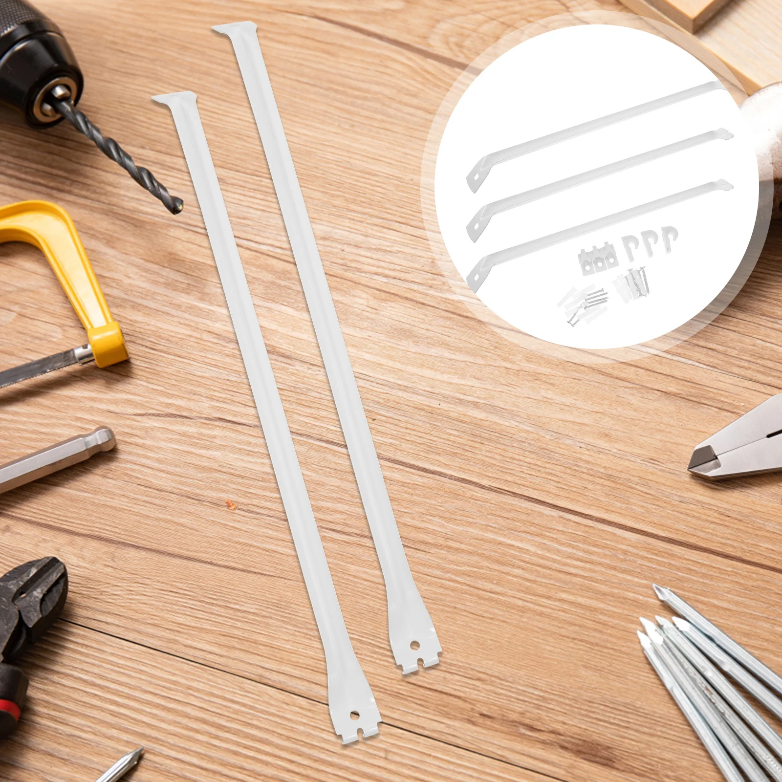 

1Set Shelving Bracket System Metal Support for Rv Awning Shelf Platform 17Inch Brackets Wire Clips End Brackets Cable Management