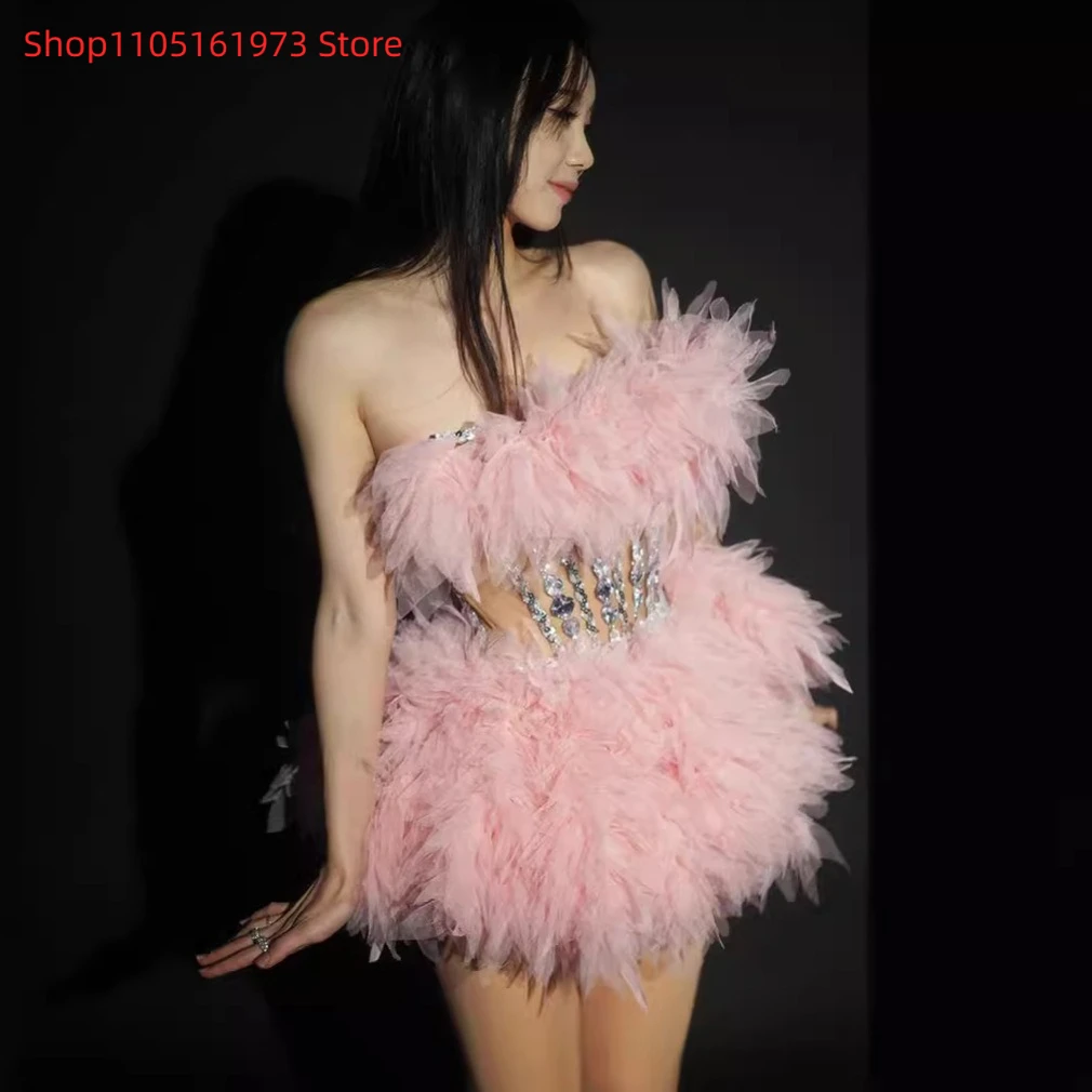 多層レースラインストーンウエストチュチュスカートキュートスイートイブニングドレスステージスカートGOGOパフォーマンスコスチュームカスタマイズ