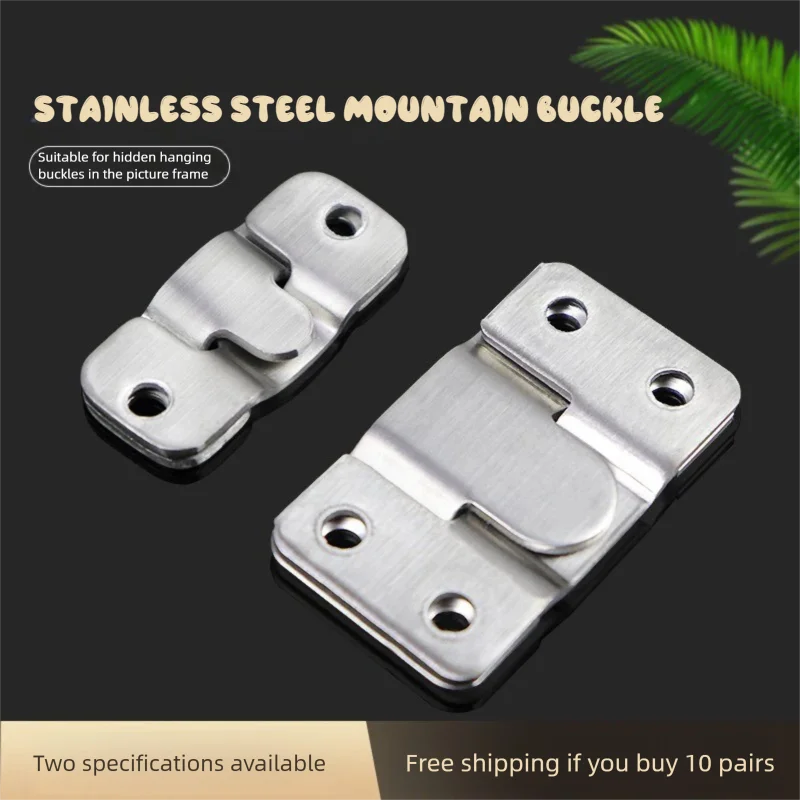 

Stainless Steel Mountain - shaped Hanging Buckles, Iron Hanging Plates - Ideal Mirror Hooks, Sofa Insert Pieces, Picture Frame C