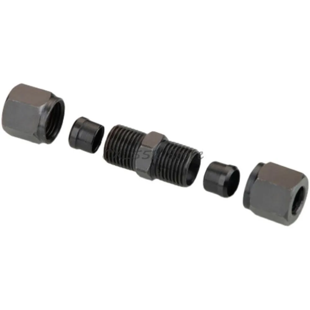 1Pc 6 8 10 12 14 16 18 20 22 25 28mm Carbon Steel High-pressure Hydraulic Double End Ferrule Straight Connector