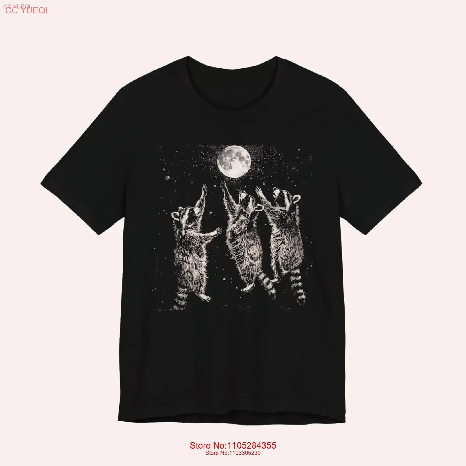 Three Raccoons Retro T shirts Vintage Raccoon Moon Shirt Lovers gift Funny Raccon meme Silly s vintage Washed homme graphic