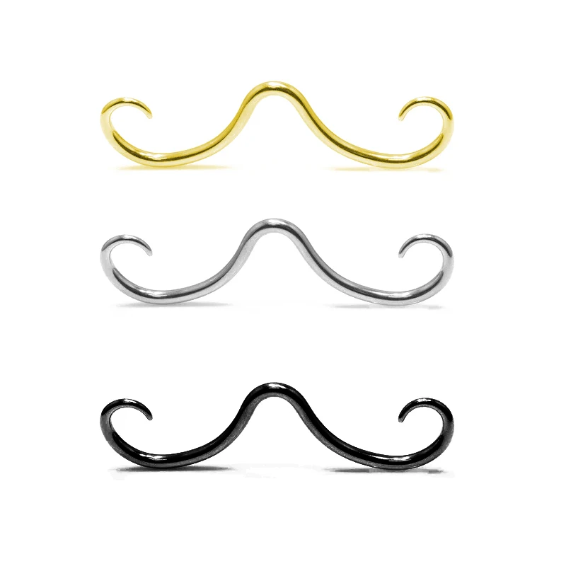 STARBEAUTY 1Pc  Septum Mustache Ring Body Piercing Jewelry for Women Men 14G 316L Surgical Steel Nose Stud Punk Jewelry
