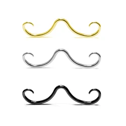 STARBEAUTY 1Pc Septum Mustache Ring Body Piercing Jewelry for Women Men 14G 316L Surgical Steel Nose Stud Punk Jewelry