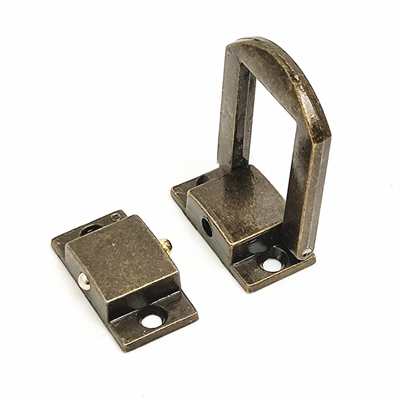 3pcs/4pcs closures Clip decorative latch box Solid hasp toggle buckle lock Catch small wine wooden chest hardware Antique Bronze