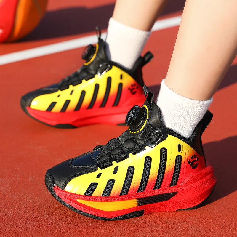 Children‘s Basketball Shoes Non-slip Breathable Basketball Training Sneakers Lace-up Boys Girls Sports Shoes Kids Athletic Shoes - view 3