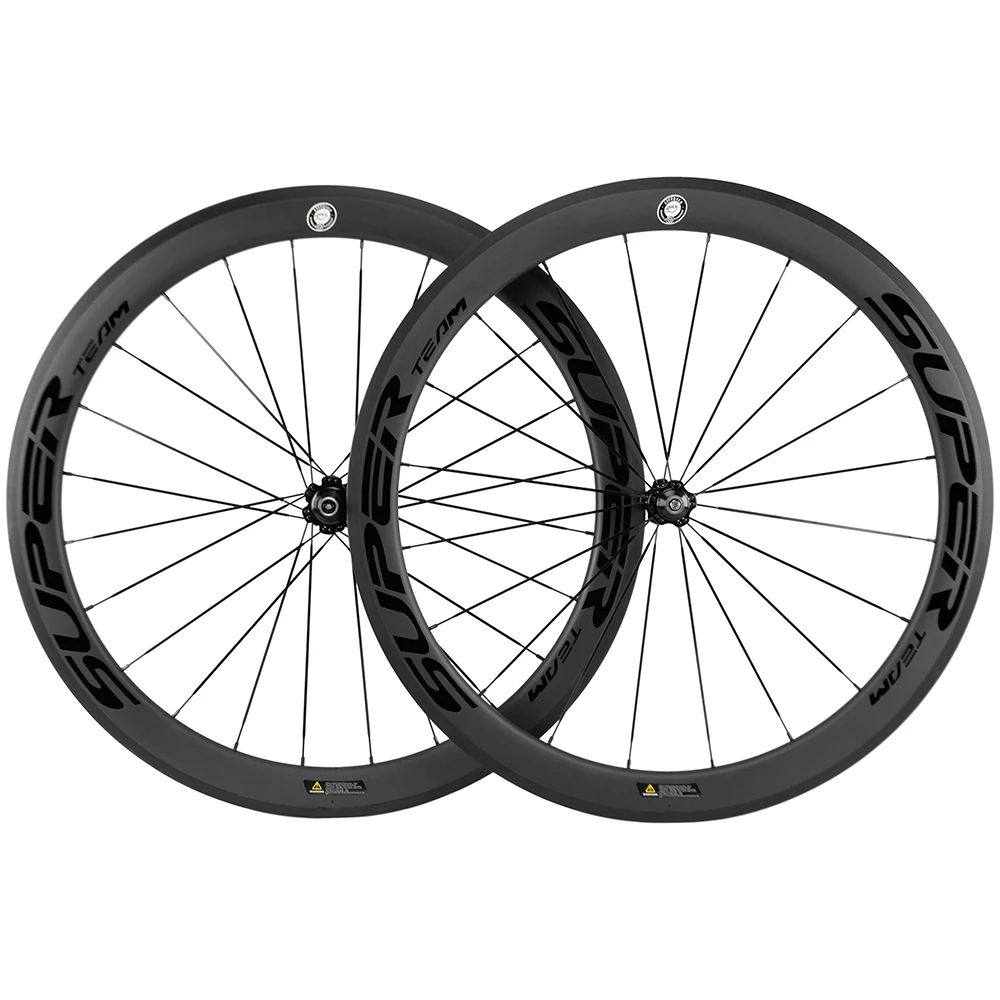 SUPERTEAM 50mm Clincher Tubeless Carbon Wheels 700C Full Carbon Fibre 271 Hub Road Bike/Bicycle Carbon Wheelset