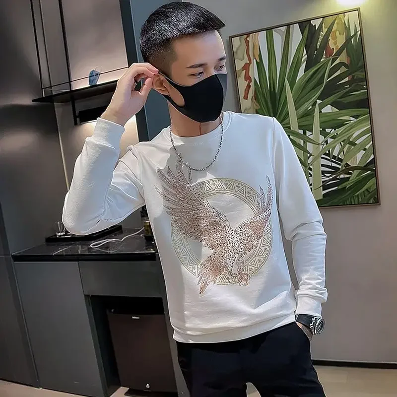 

Мужская футболка Unicolor, однотонные пуловеры в Корейском стиле, осенняя Женская одежда с длинным рукавом Xxl Y2k, распродажа, Роскошная Одежда