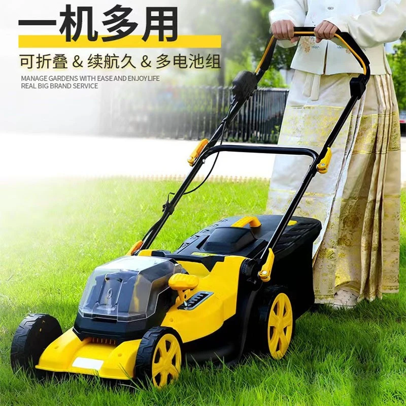 Multifunctional lithium battery hand push electric lawn mower, park green belt lawn mower