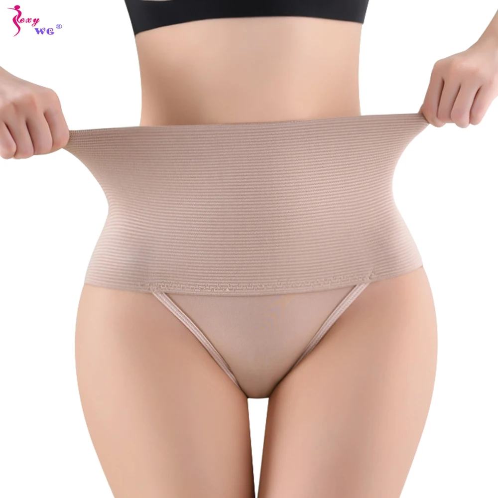 SEXYWG Women Shapewear Thong Tummy Control Panties Mid Waist Flat Belly Body Shaper Seamless Underwear Slimming Waist Shapewear