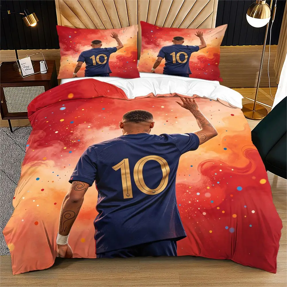 Sporty Athlete Jersey Duvet Cover Set Bedding Set with Number 10 and Confetti Design for Teen Bedroom Home Decor