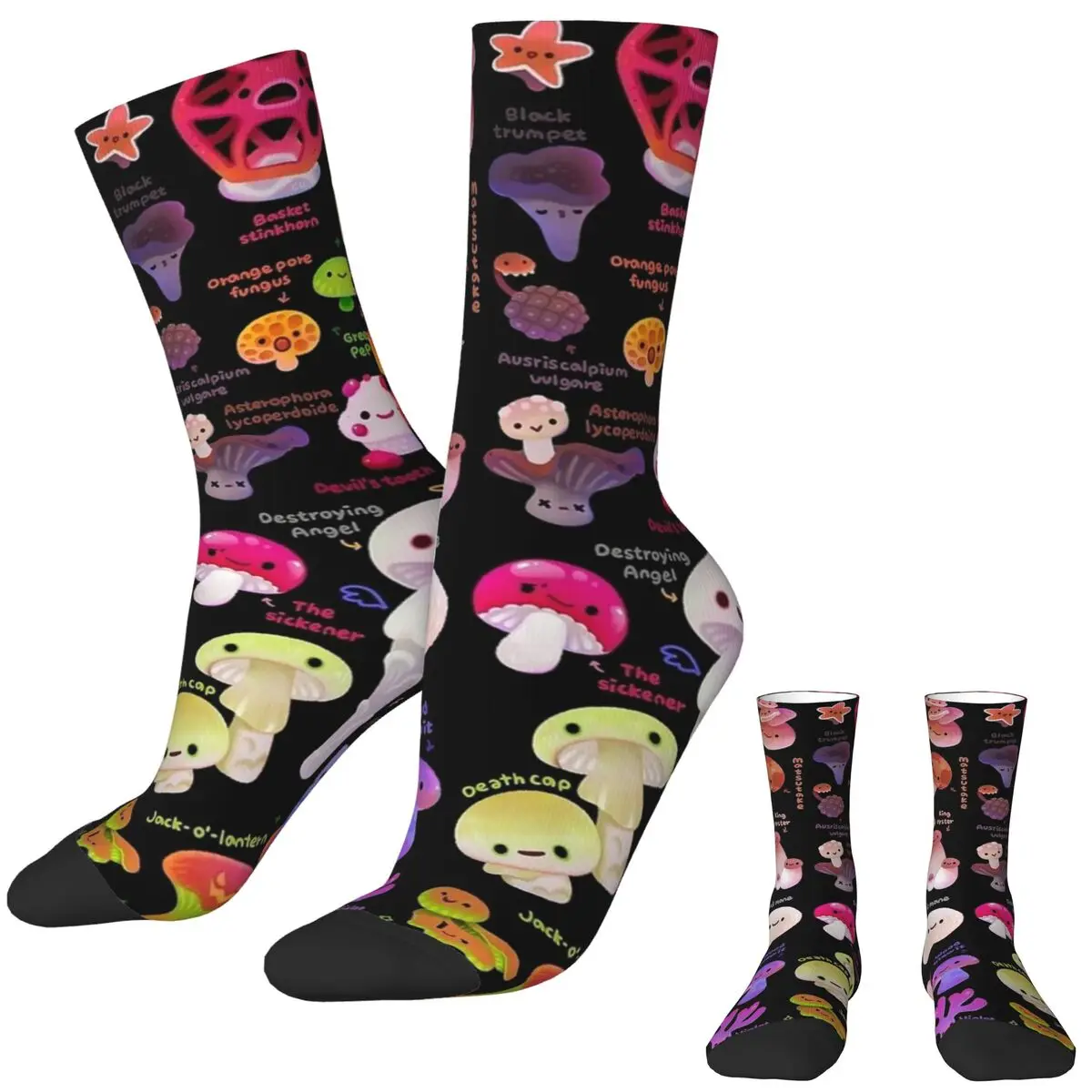 Mushroom Name Socks Autumn Stockings Casual Men Quality Socks Pattern Running Non Slip Socks