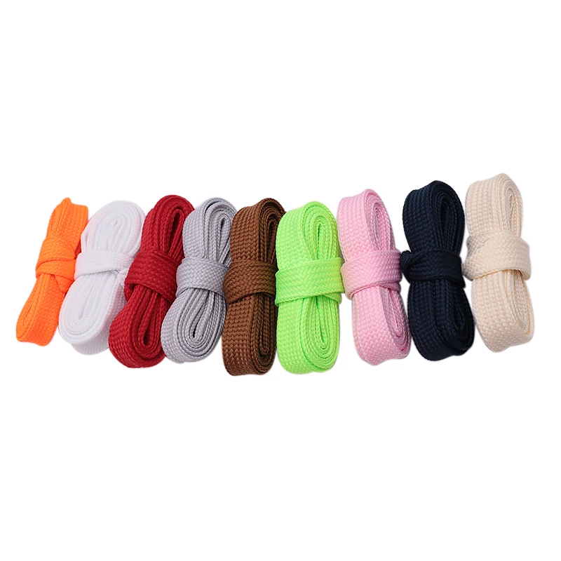 Coolstring 18MM Double Polyester Wide Lace Solid Color Runner Safety 50-240CM Various Lengths Easy Boots Cord Zapato Decoracione