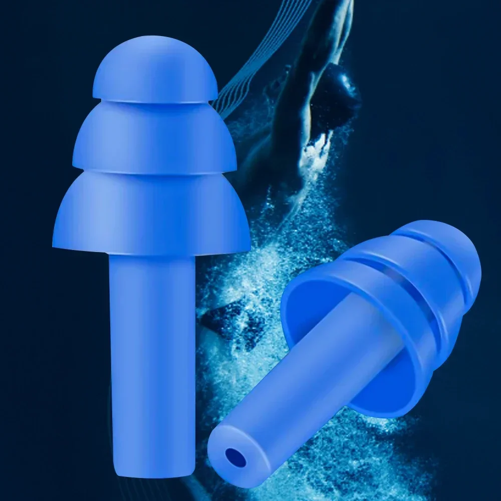 Tappi per le orecchie riutilizzabili impermeabili in morbido silicone Riduzione del rumore Tappi per le orecchie per dormire con scatola di immagazzinaggio per il nuoto, il surf, lo snorkeling