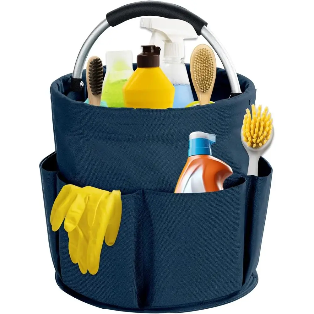 

Cleaning Caddy with Handle, Cleaning Supplies Organizer, Collapsible Storage Basket, Portable Multi-Purpose Cleaning Bucket Bag