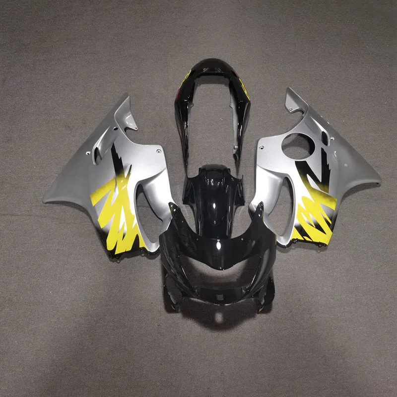 Injection silver black Fairings for honda cbr 600 f4 1999 2000 yellow fairing kit CBR600 F4 99 00 plastic body frame yhn29