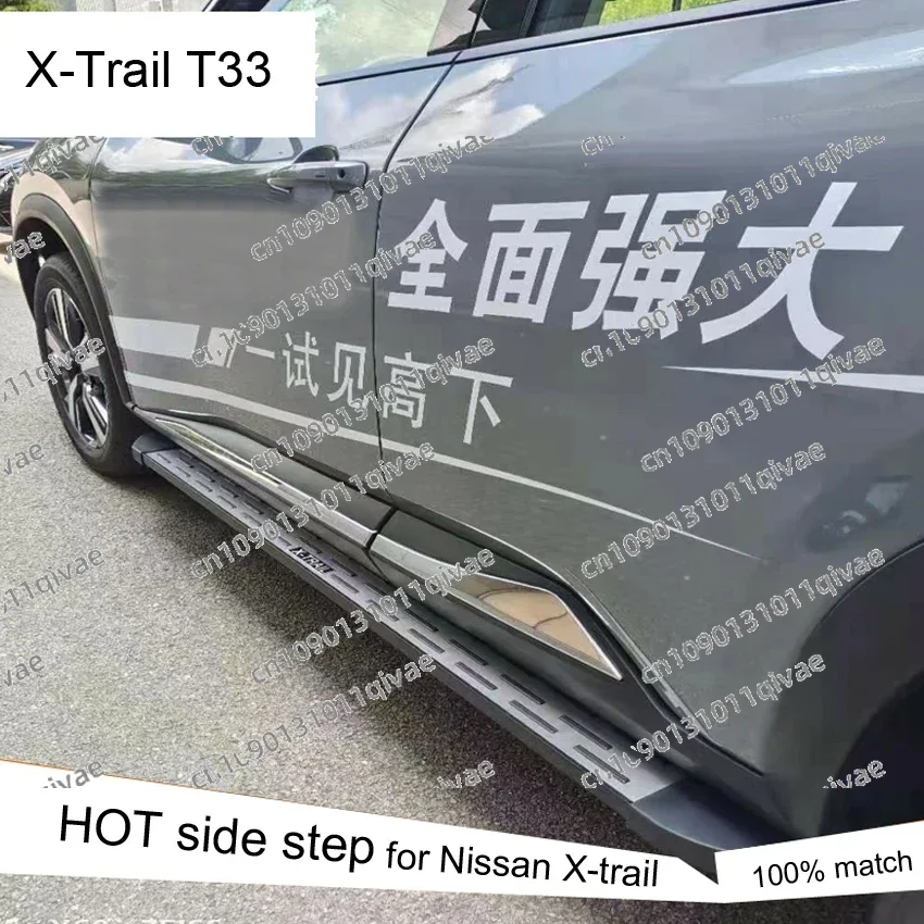OEM الجانب خطوة nerf بار لوحة الجري لنيسان X-trail Rogue T33 2021 2022 2023 2024 ، نموذج الموضة ، تحميل 250 كجم ، ثقب الحفر المجاني