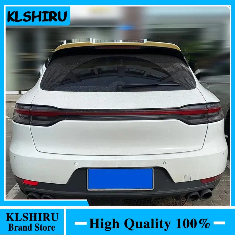 2014 To 2022 For Porsche Macan Max Style Rear Spoiler Trunk Wing Lip High Quality ABS Glossy Black Carbon FIber Body Kit