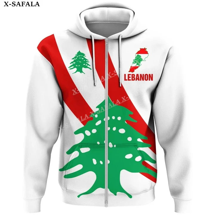 Love Lebanon With Coat Of Arms Country 3D Print Zipper Hoodie Man Female Pullover Sweatshirt Hooded Jersey Tracksuits Casual-9