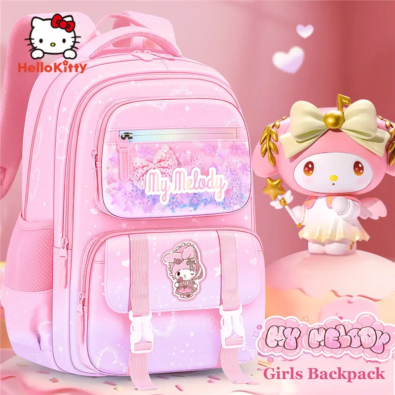 

Miniso My Melody Girl Schoolbag Primary Student Portability Backpack Schoolgirl Ultra-Large Capacity Grade 1-3-6 School Bag Gift