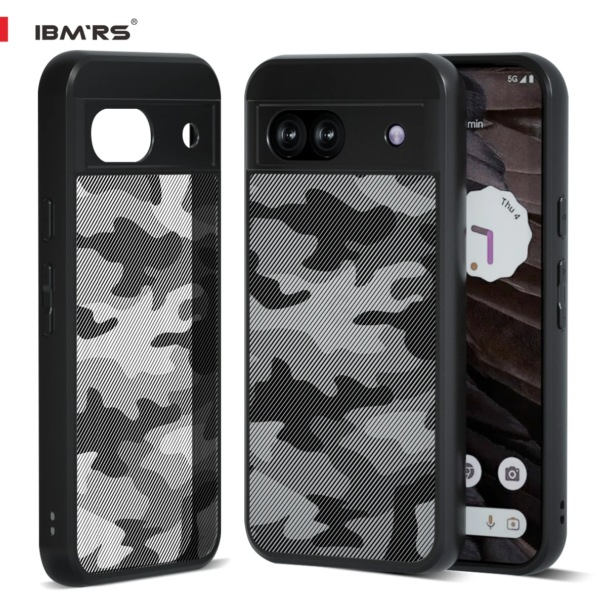 

IBMRS for Google Pixel 8a Rugged Camo Case, Shockproof Cover, PC+TPU Dual Layer Heavy Duty Armor