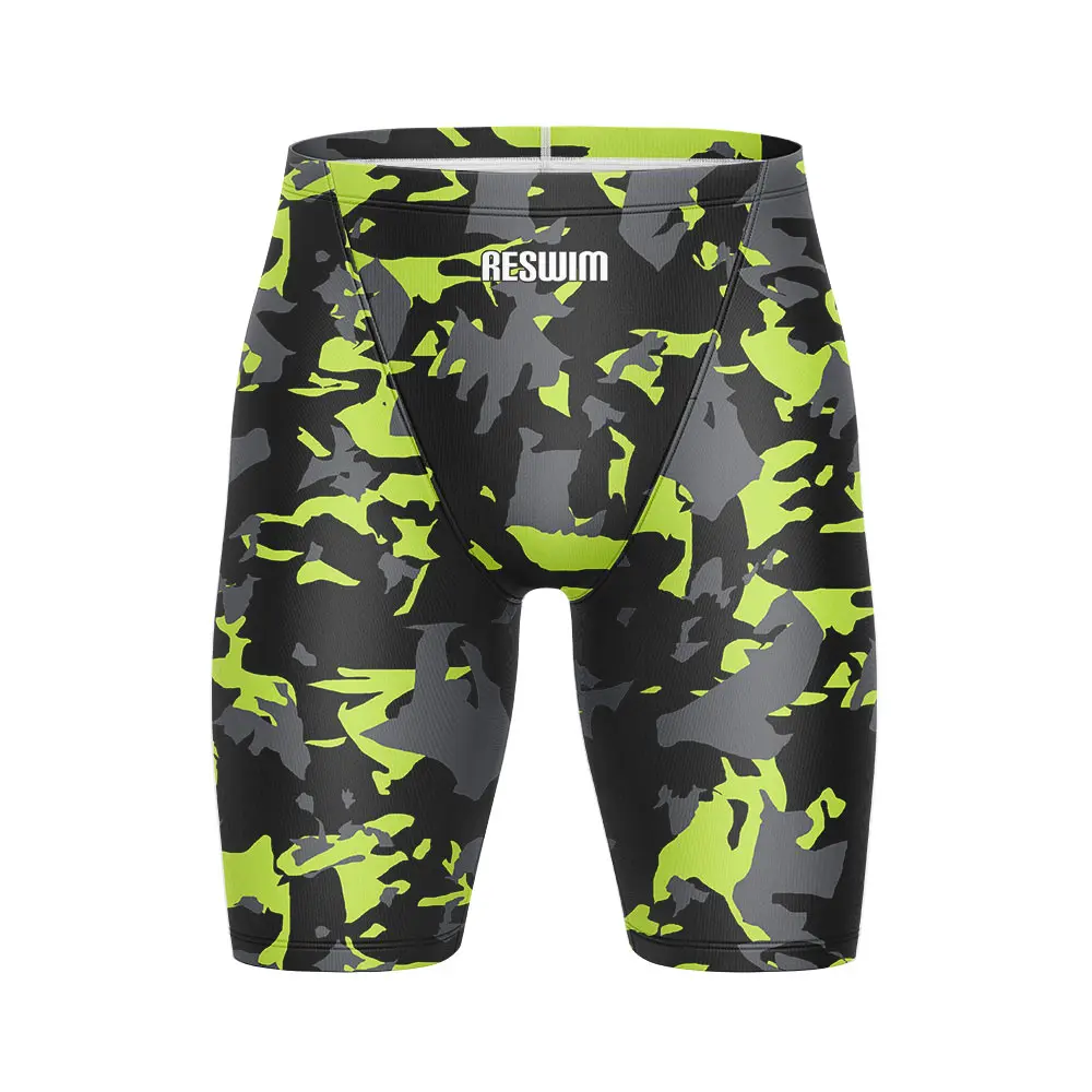 Summer Men's Print Lycra Swimwear Bathing Suit Swim Jammer Athletic Training Swimsuit Shorts Swimming Trunks Beach Tights Pants