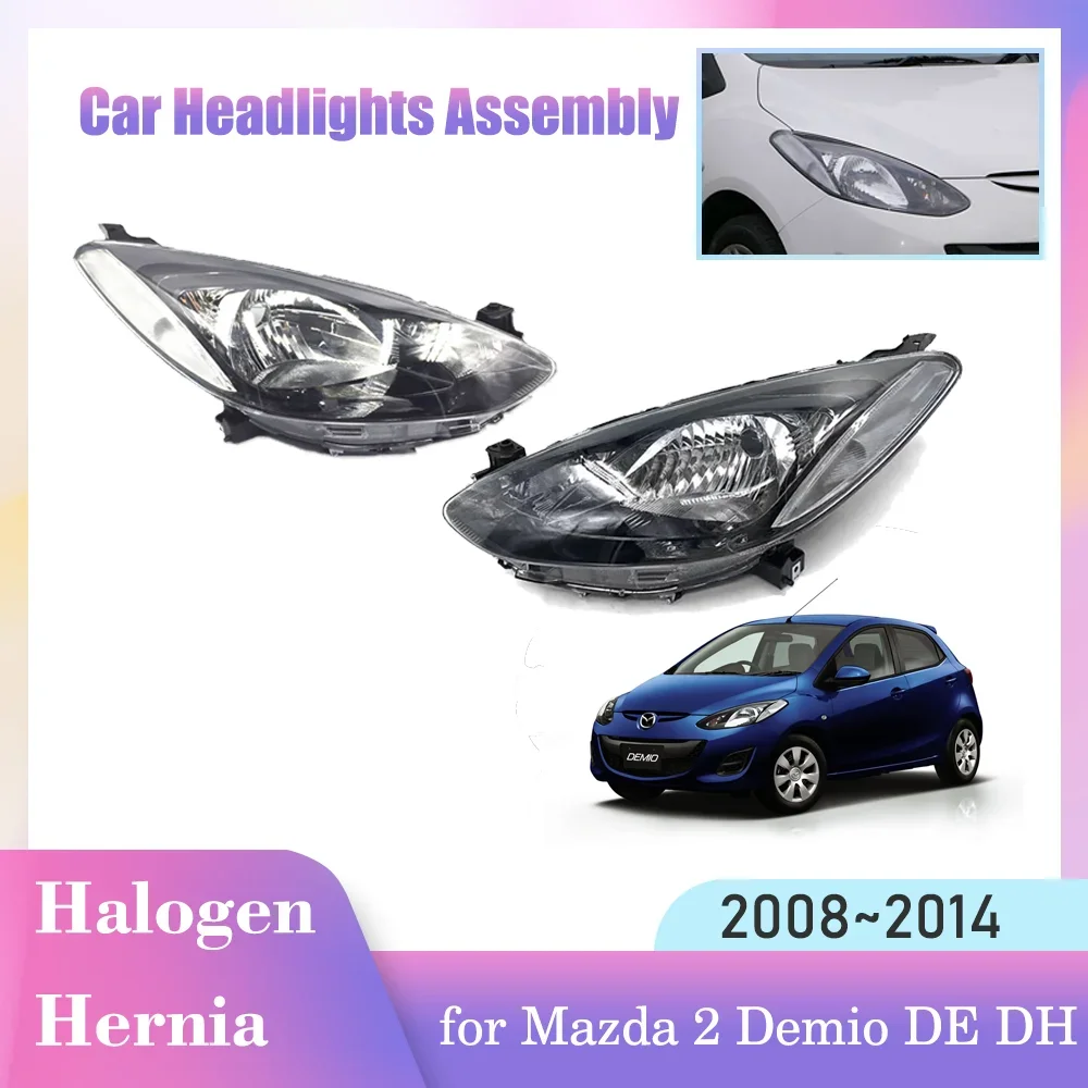 Car Headlight Assembly for Mazda2 Mazda 2 Demio DE DH 2008~2014 2009 Front Fog Light Corner Halogen Side Lamp LED Accessories