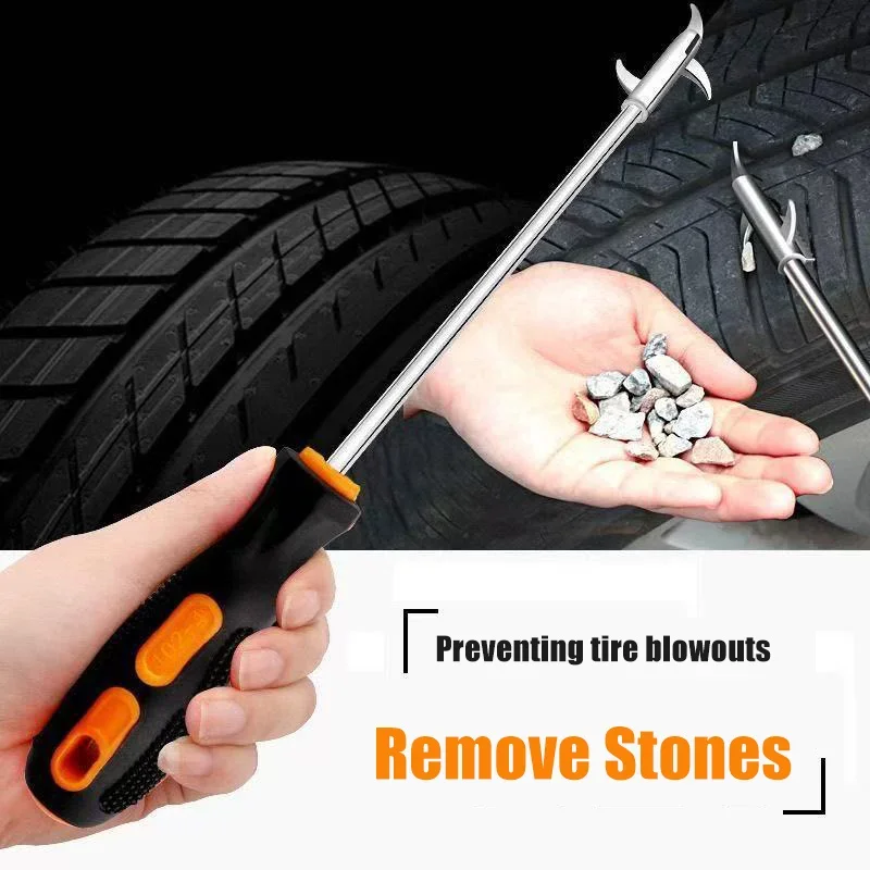 New Screwdriver Tire Cleaning Hook Zinc Alloy Accessory Car Tire Stone Cleaner Stone Remover Tire Cleaning Tool