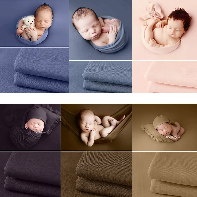 40*170cm Baby Swaddle Blanket Newborn Photography Props Stretch Newborn Wrap Cotton Backdrops Baby  Photoshoot Props Accessories