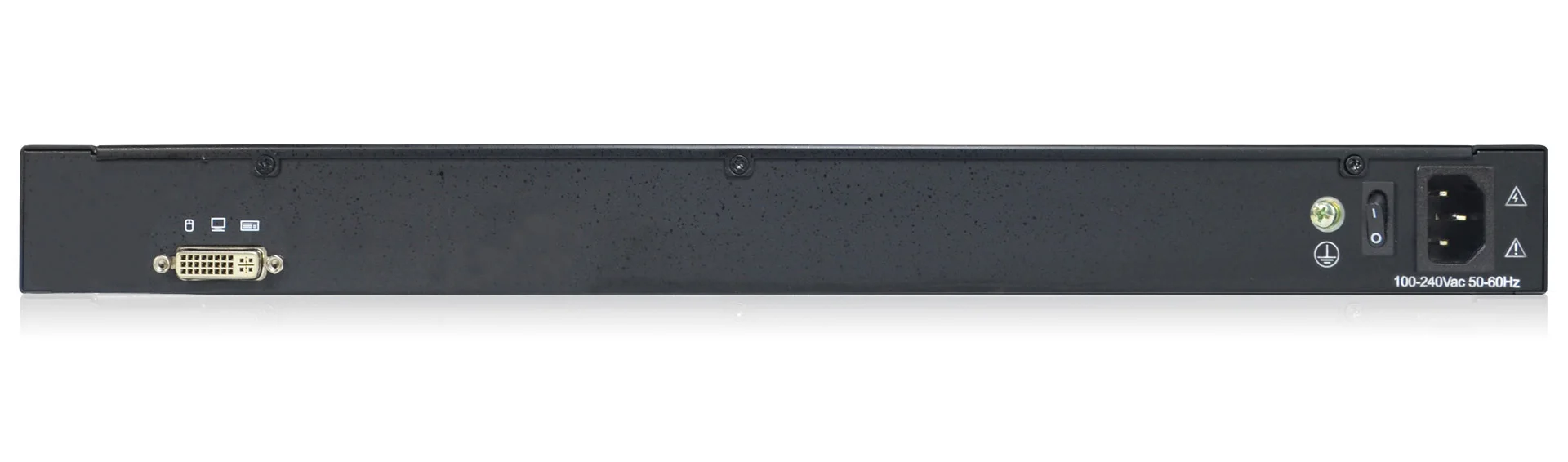 2026 JD1901 1U وحدة تحكم LCD KVM بمنفذ واحد مثبتة على الرف - 19 بوصة - دعم USB + DVI