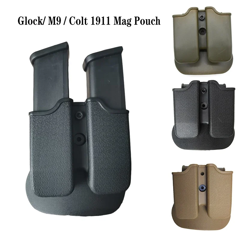 

Tactical 9mm Double Magazine Pouches 17 M9 M92 Colt 1911 Hunting Universal 9mm .40 Mag Holster Mag Holster P