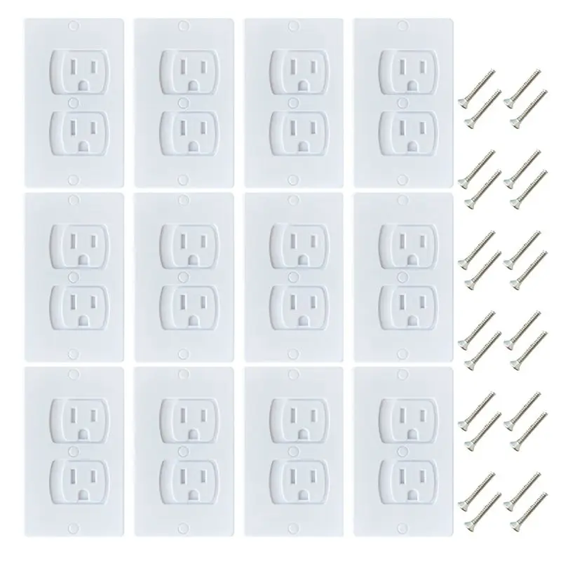 

ABKJ-12 Pack Self-Closing Electric Outlet Covers For Child Proofing Safety Wall Socket Plates
