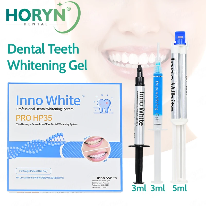 35% Professional Dental Double Tube Syringe Pen Teeth Whitening Kit Tooth Stains Bleaching Gel Set