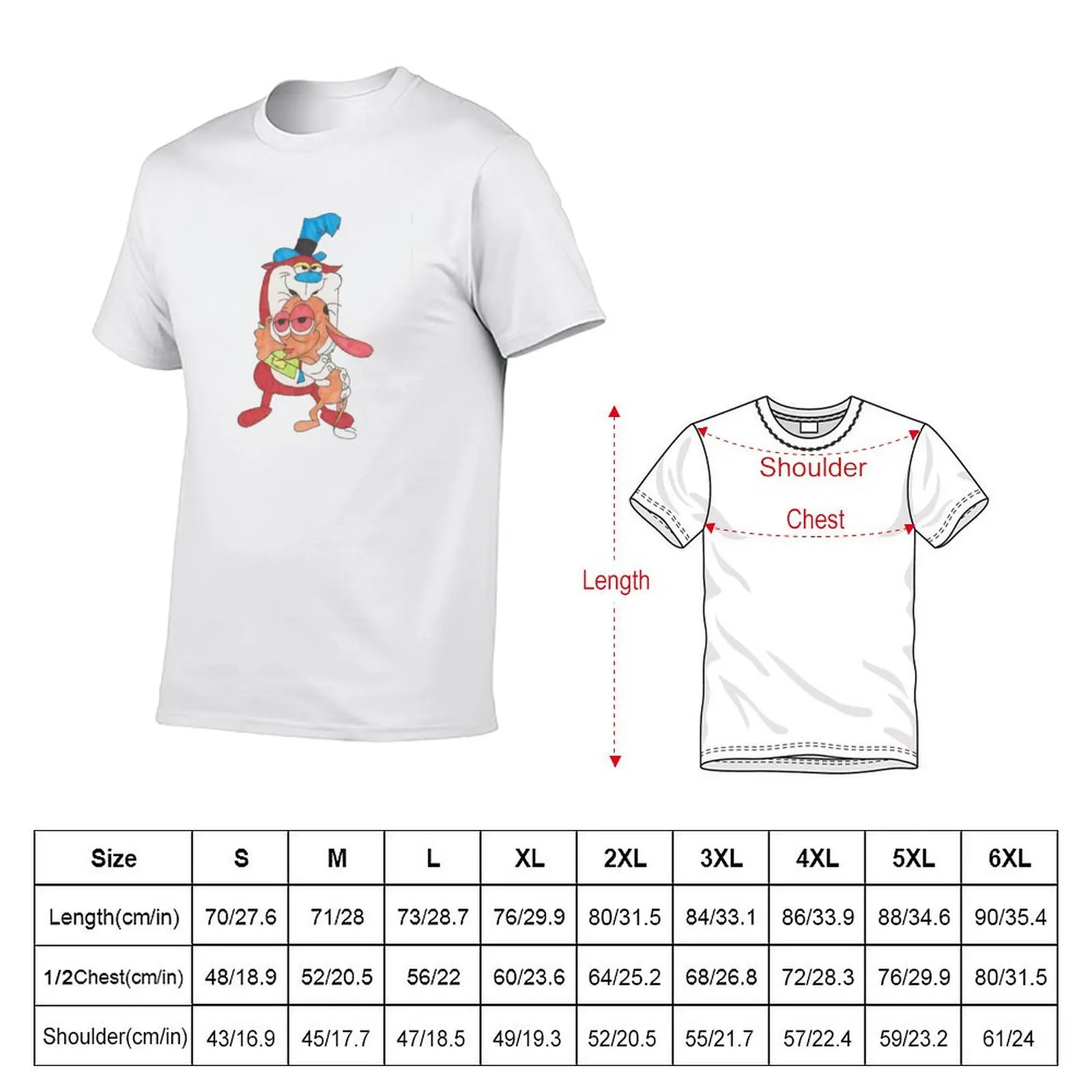 Ren and Stimpy T-shirt summer top summer tops sublime oversized t shirt men