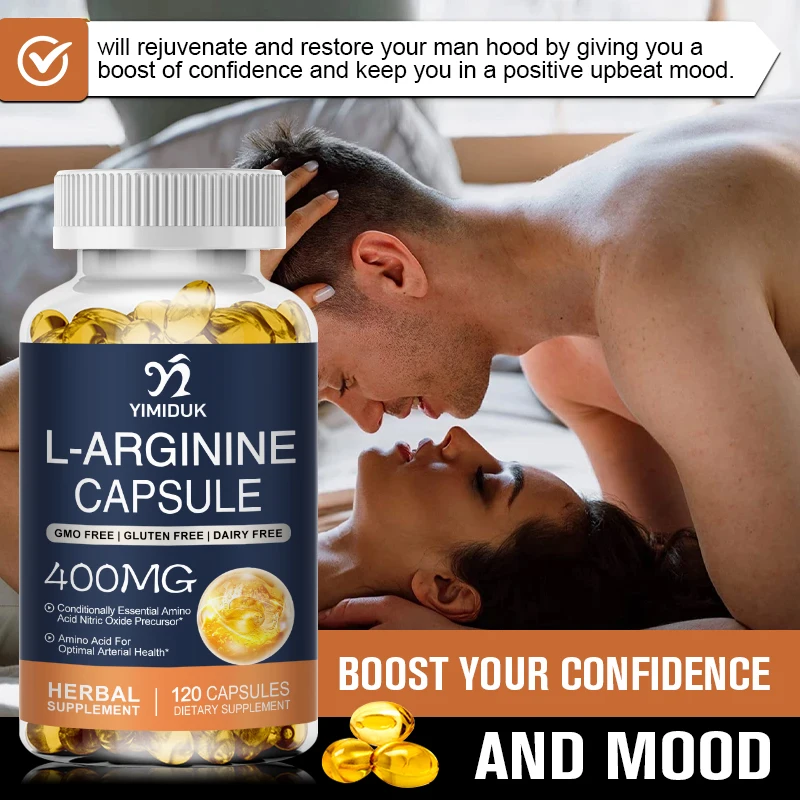 L-Arginin Capsules L Citrulline Supplement Nitric Oxide for Men, Endurance Performance Muscle Strength