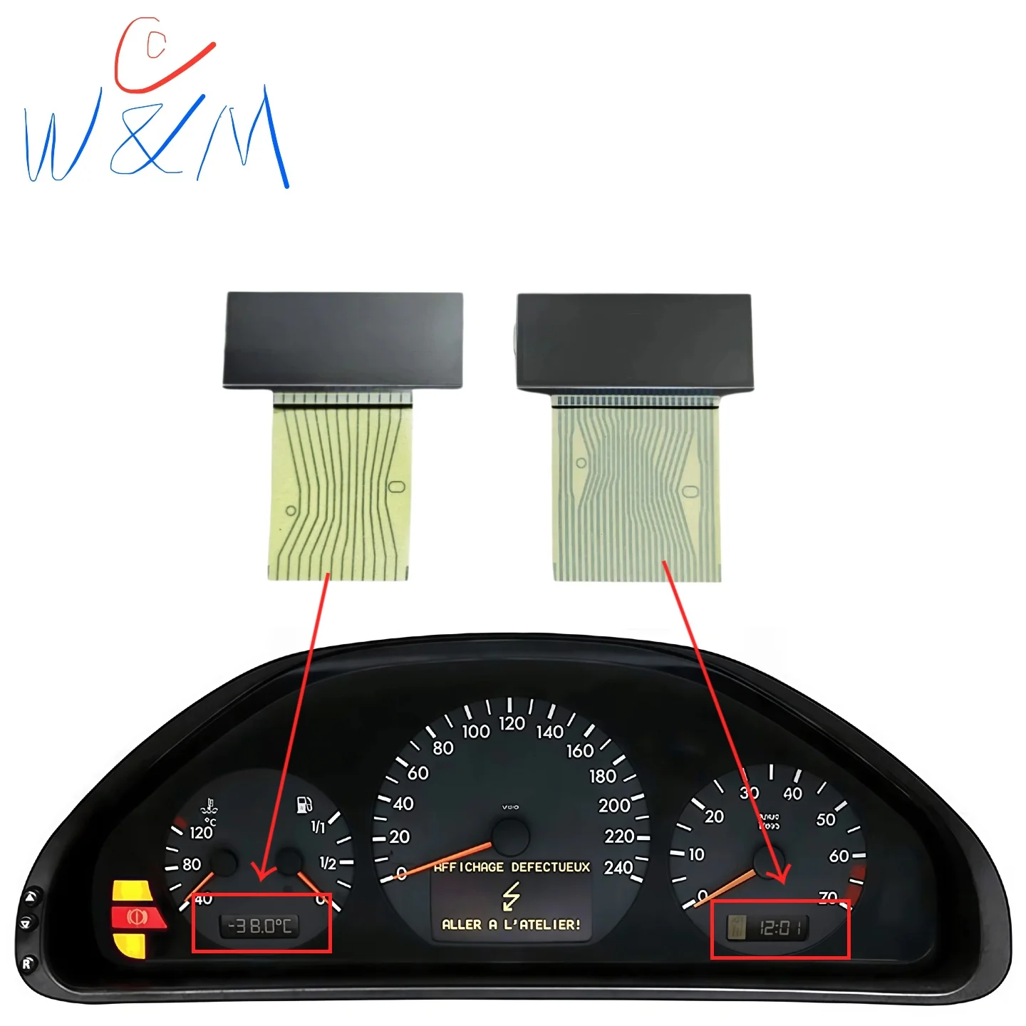 For Mercedes Benz W203 C Class 2000‑2007 W463 Instrument Cluster Dashboard LCD Screen Display Pixel Repair