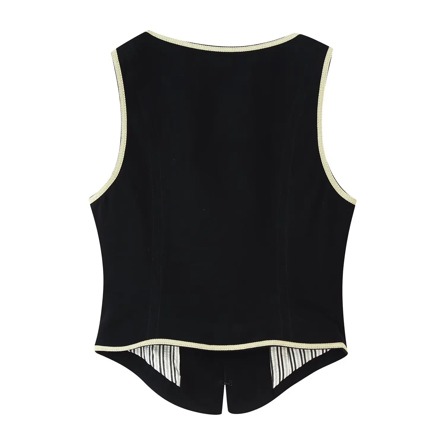 NLZGMSJ 2026 Herbst Kontrast-Tanktops Ärmellose Weste Damen Streetwear Urlaubstop Damen Retro Figurbetontes Top – Detail 3