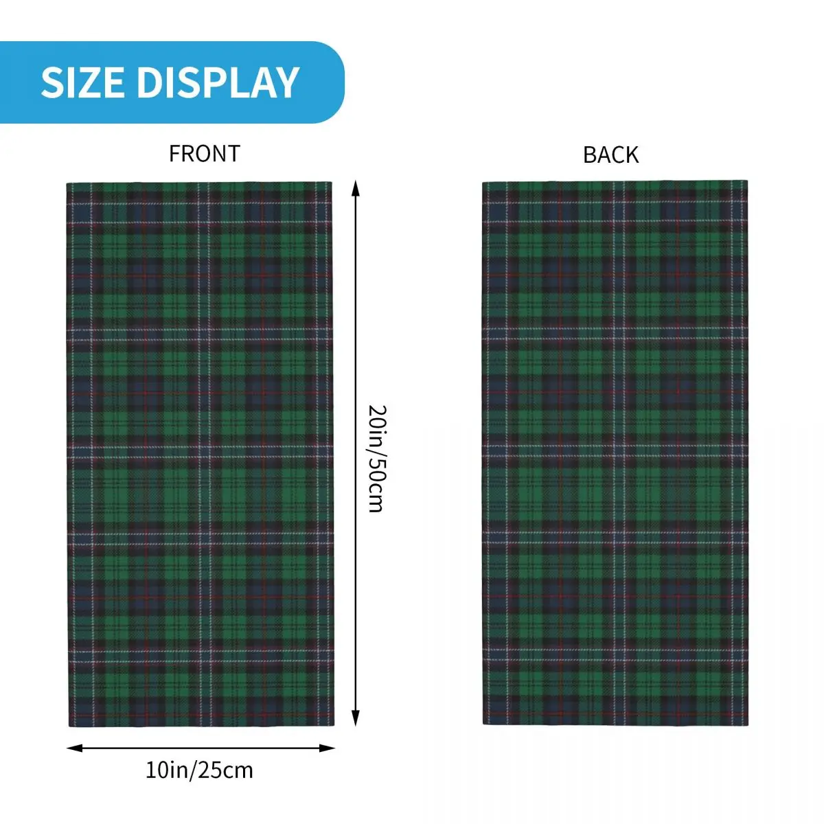 Scottish National Tartan Winter Headband Neck Warmer Men Hiking Running Tube Scarf Popular Gingham Plaid Face Bandana Gaiter